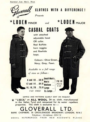 Arkiveret reklameplakat med duffelcoats