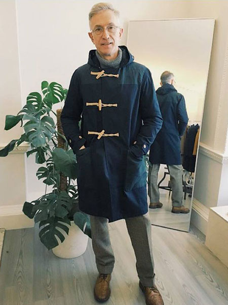 Author of the blog about the English style in a duffle coat