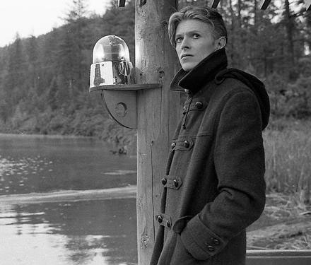 David Bowie in a duffle coat
