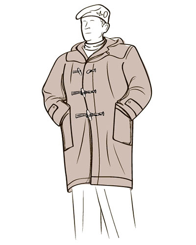 Field marshal Montgomery in a duffle coat