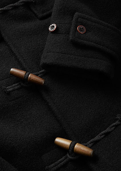 Wooden toggles of the duffle coat